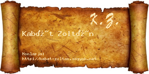 Kabát Zoltán névjegykártya