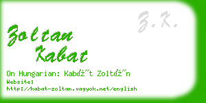 zoltan kabat business card